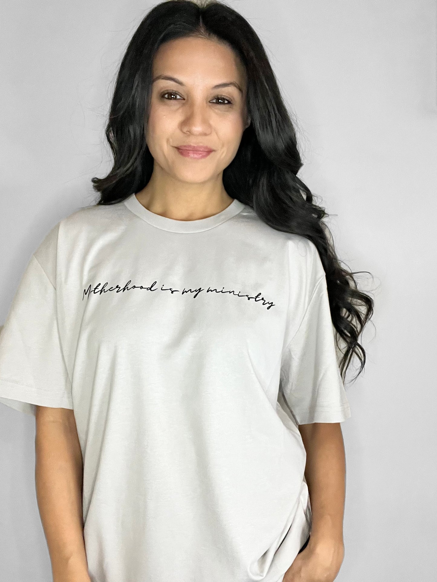 T-Shirt - Motherhood is my ministry (cursive)