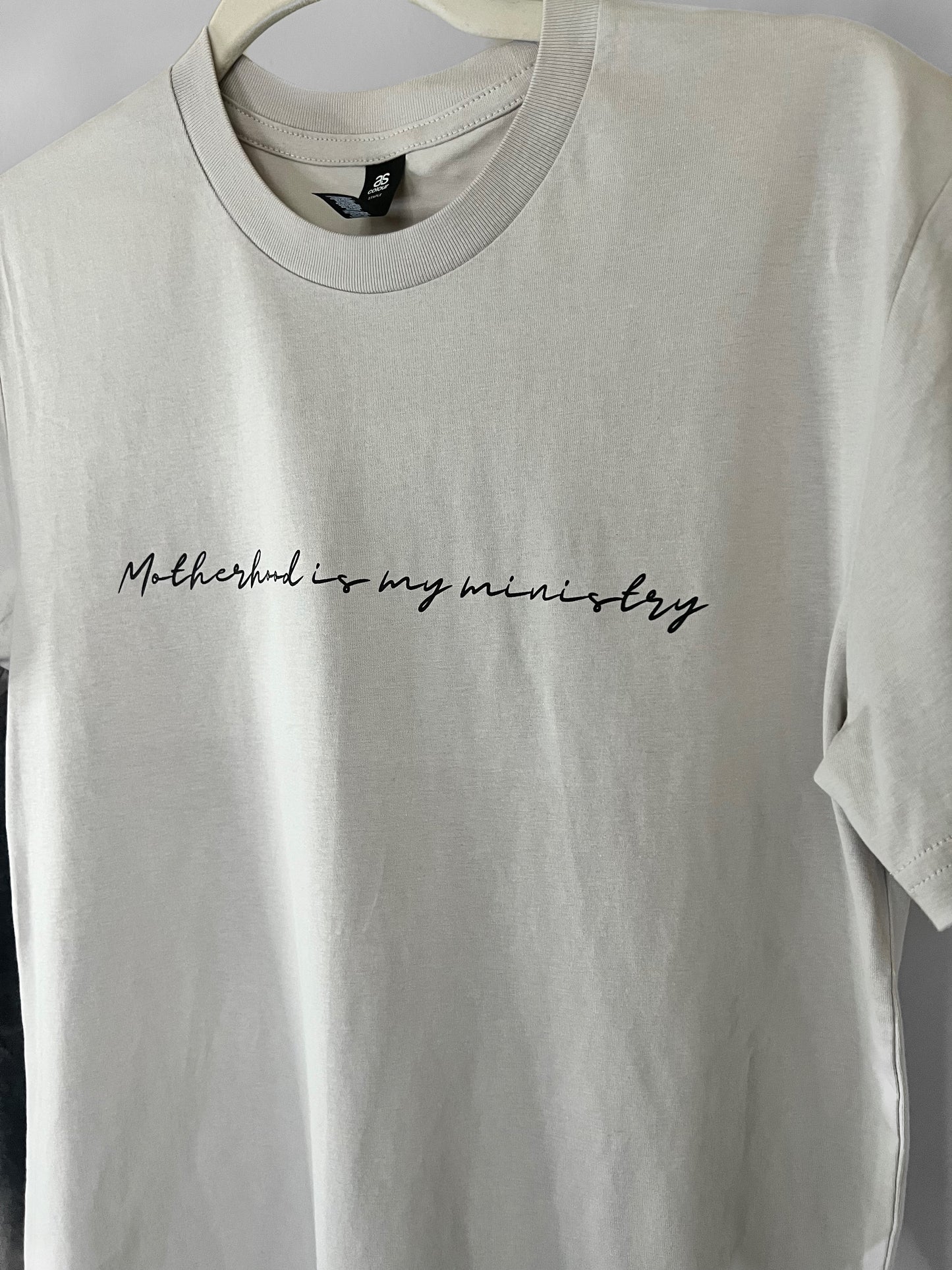 T-Shirt - Motherhood is my ministry (cursive)