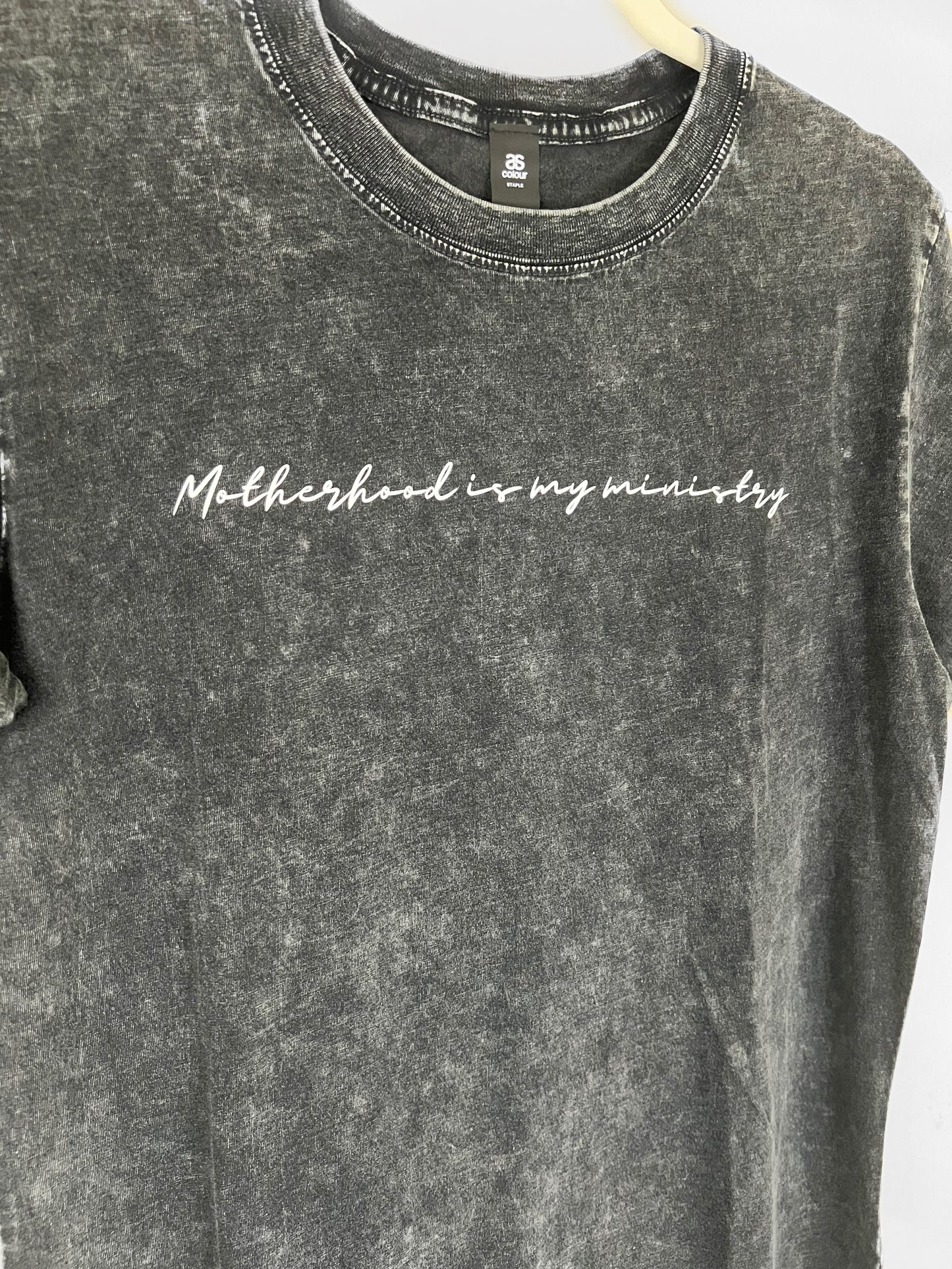 T-Shirt - Motherhood is my ministry (cursive)