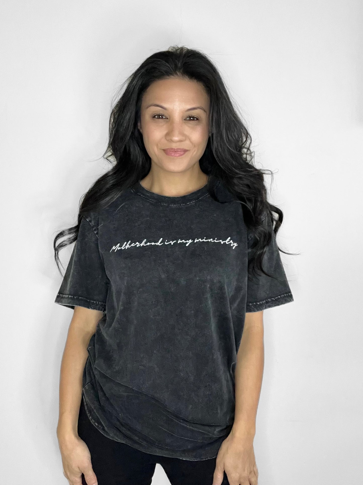 T-Shirt - Motherhood is my ministry (cursive)